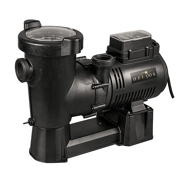 Pompe Helios 1,5 hp pour piscine hors terre, vitesse variable, idéale pour filtration efficace.