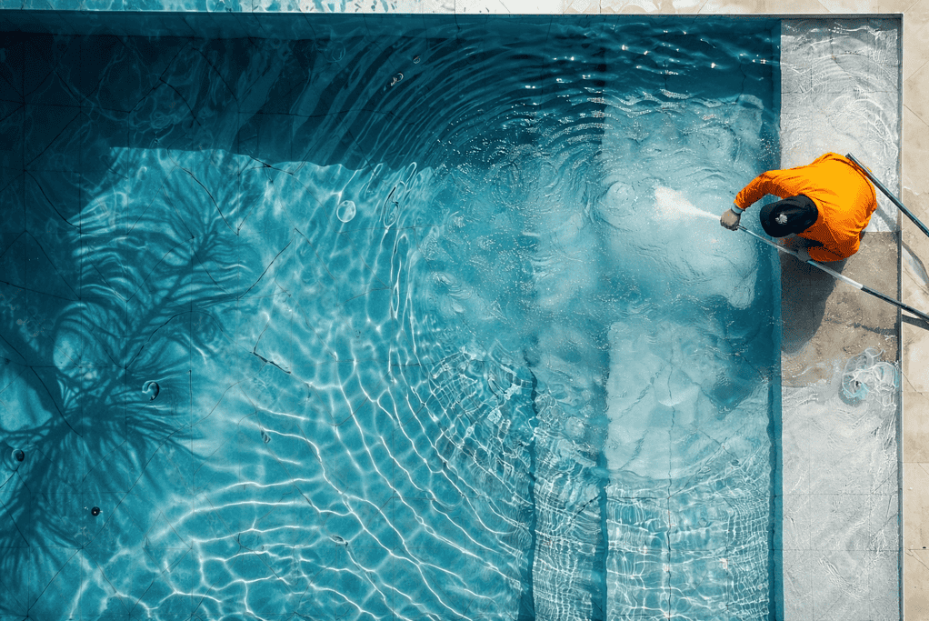 Piscine spa moderne avec nettoyage professionnel à Montréal.